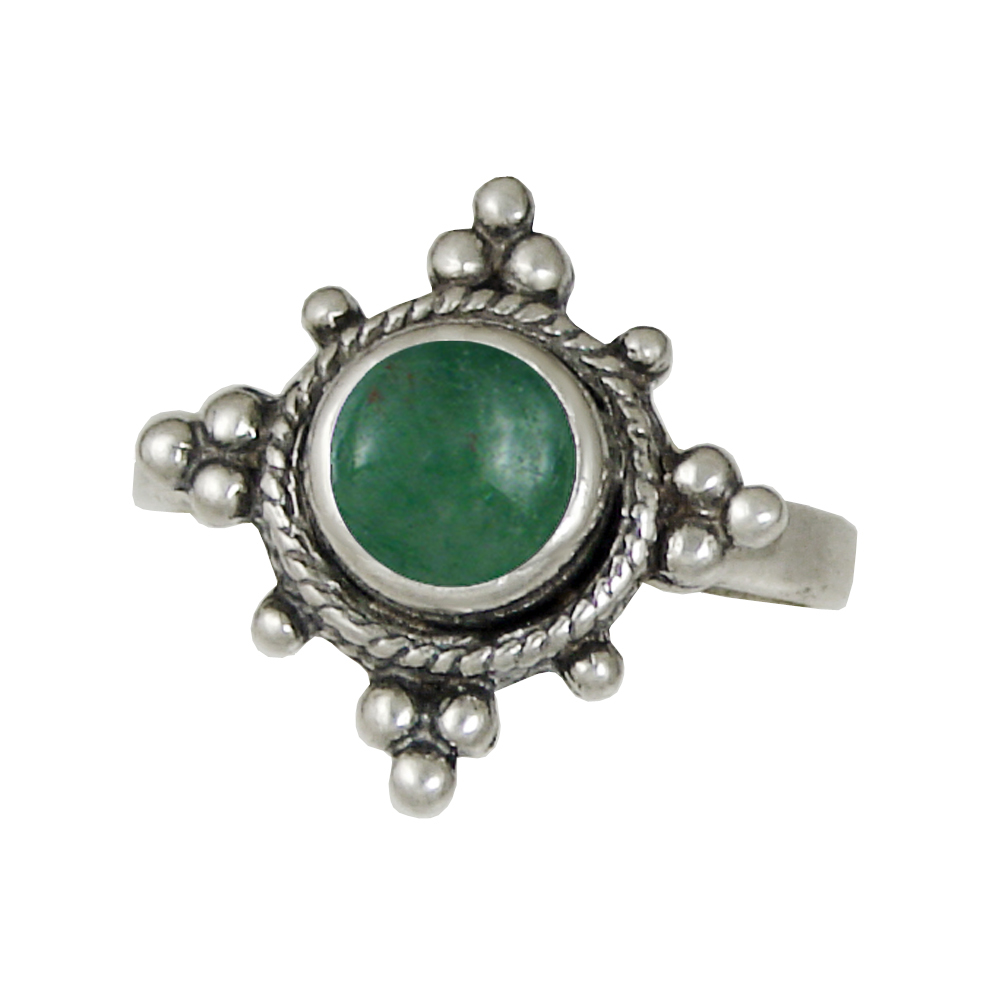 Sterling Silver Gemstone Ring With Jade Size 9
